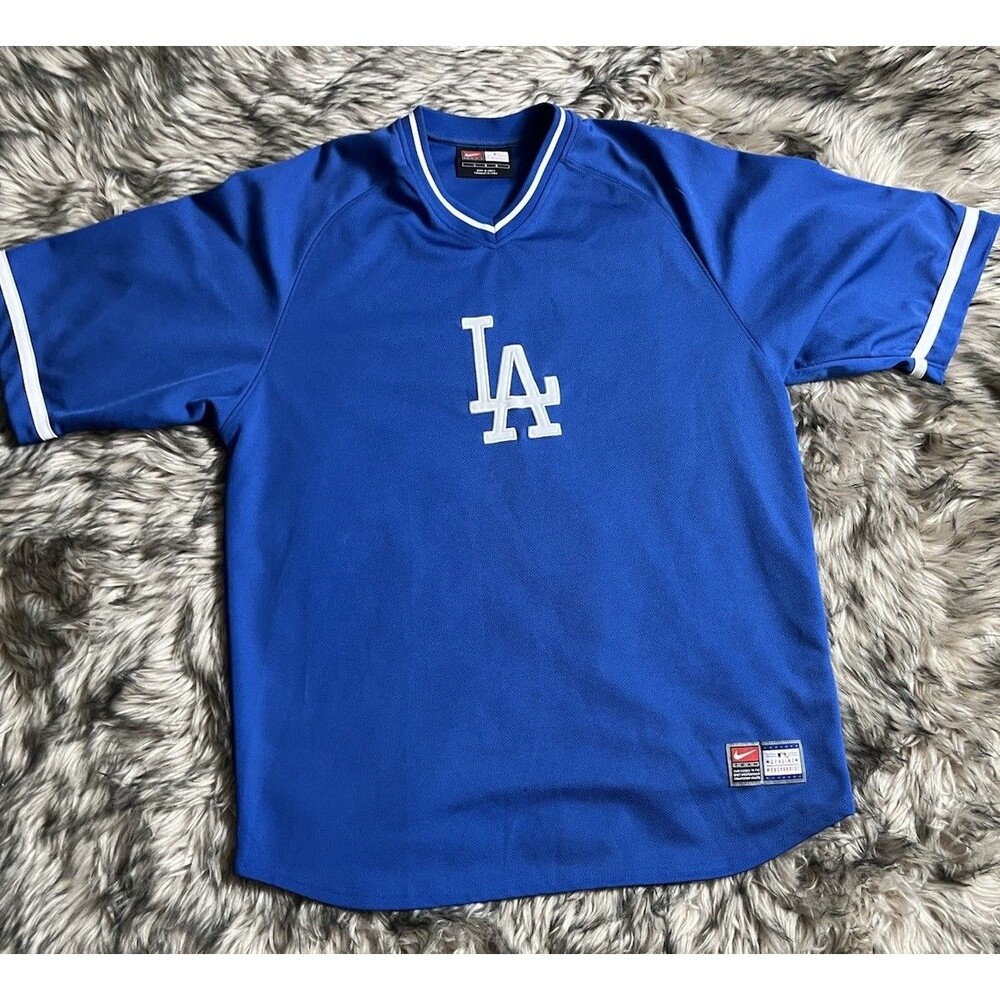 VINTAGE Authentic MLB 1990s Nike Los Angeles Dodgers Pull-Over Jersey Shirt L